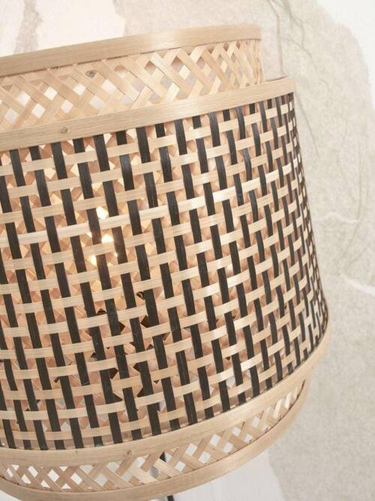WANDLEUCHTE GOOD&MOJO  24/12/21 cm   - Schwarz/Naturfarben, Trend, Holz (24/12/21cm) - Good & Mojo