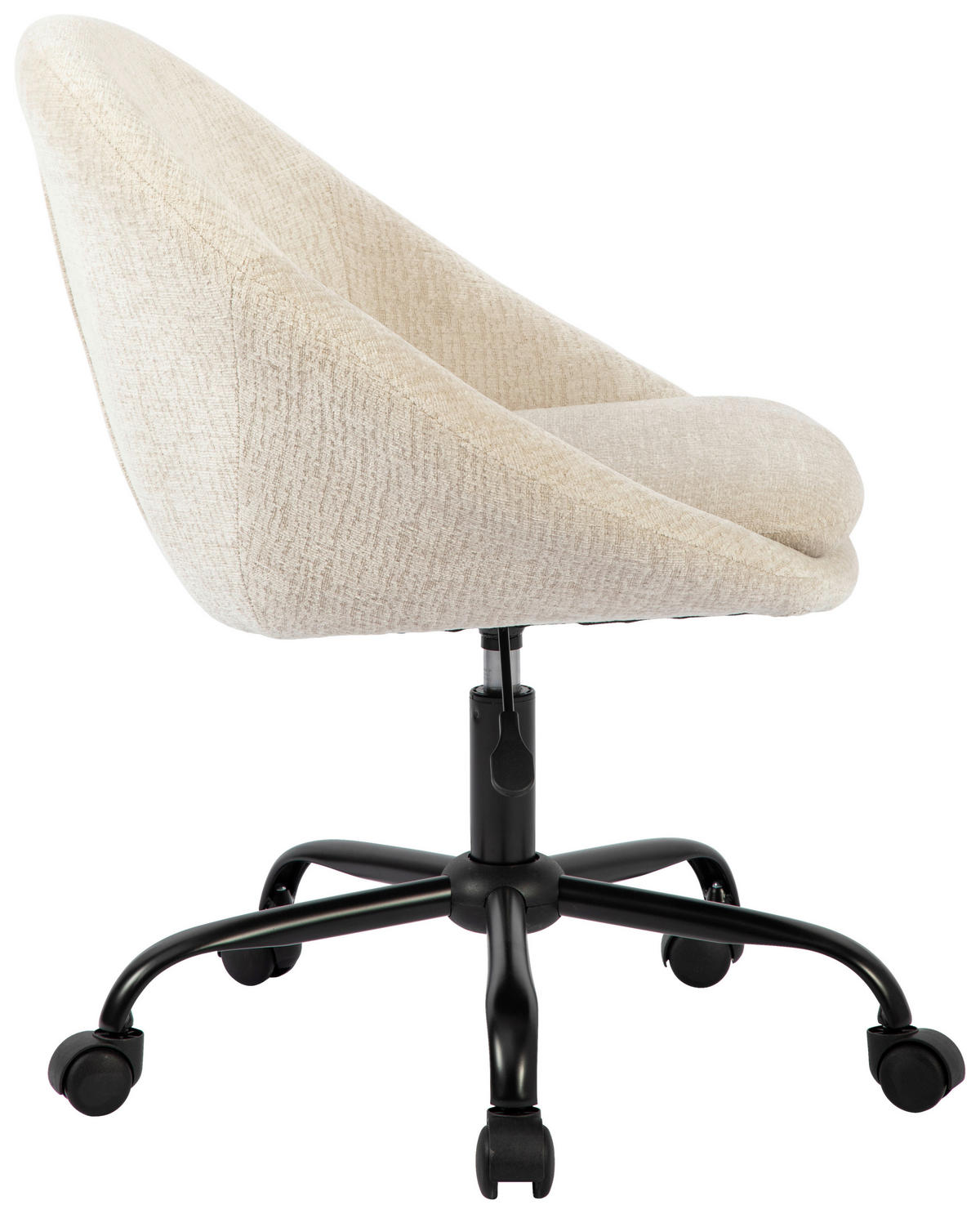 VRTLJIVI STOL kovina, tekstil bela, bež  - bela/bež, Moderno, kovina/umetna masa (62/79/87/61cm) - MID.YOU