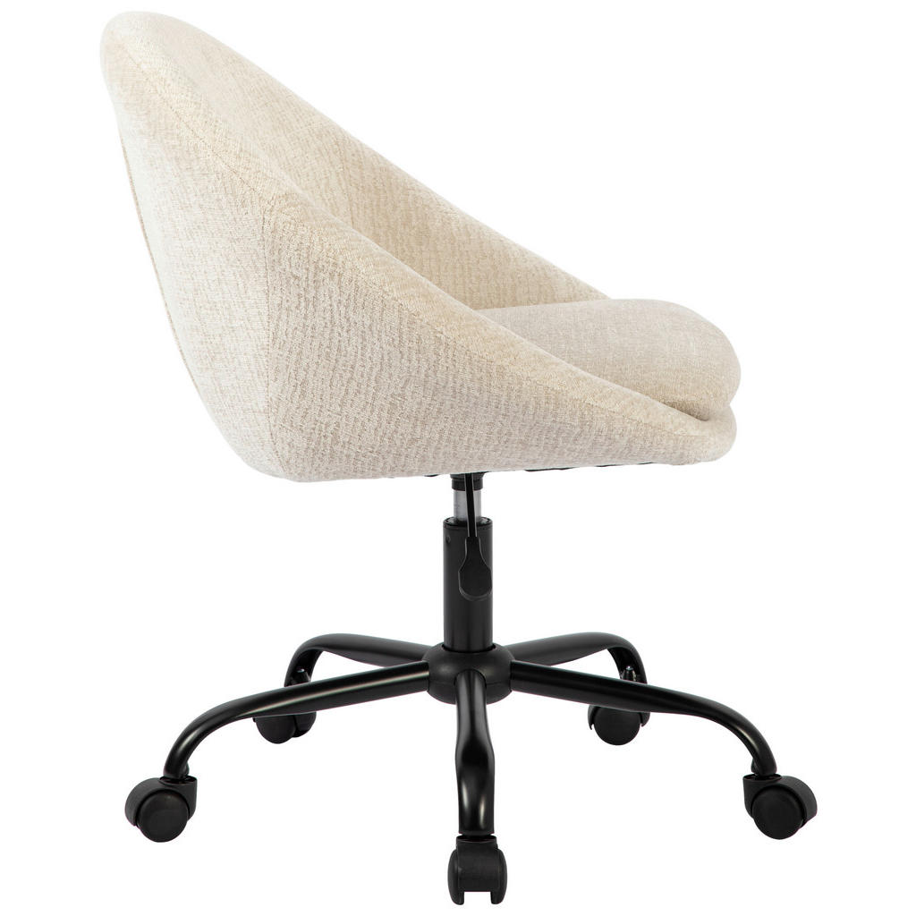 Thumbnail - Mid.you Drehstuhl, Weiß, Beige, Metall, Textil, Drehkreuz, 62x79x87 cm, Sitzfläche 360° drehbar, Stühle