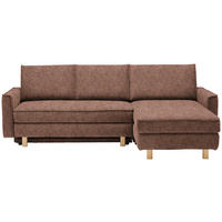 ECKSOFA  in Mikrovelours Terracotta  237/170 cm  - Eichefarben/Terracotta, KONVENTIONELL, Holz/Textil (237/170cm) - Sedda