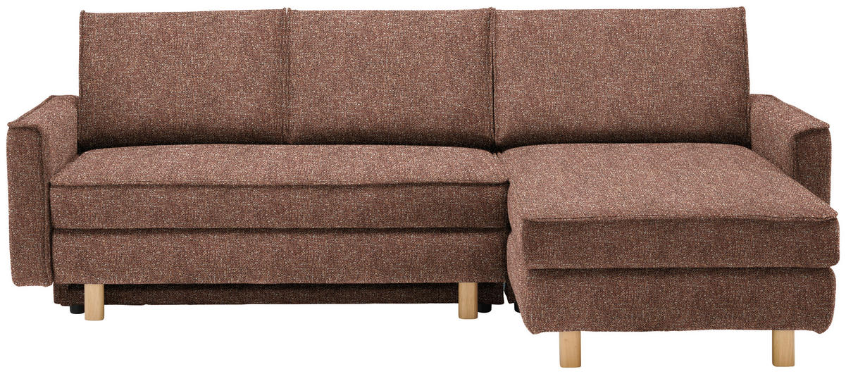ECKSOFA  in Mikrovelours Terracotta  237/170 cm  - Eichefarben/Terracotta, KONVENTIONELL, Holz/Textil (237/170cm) - Sedda