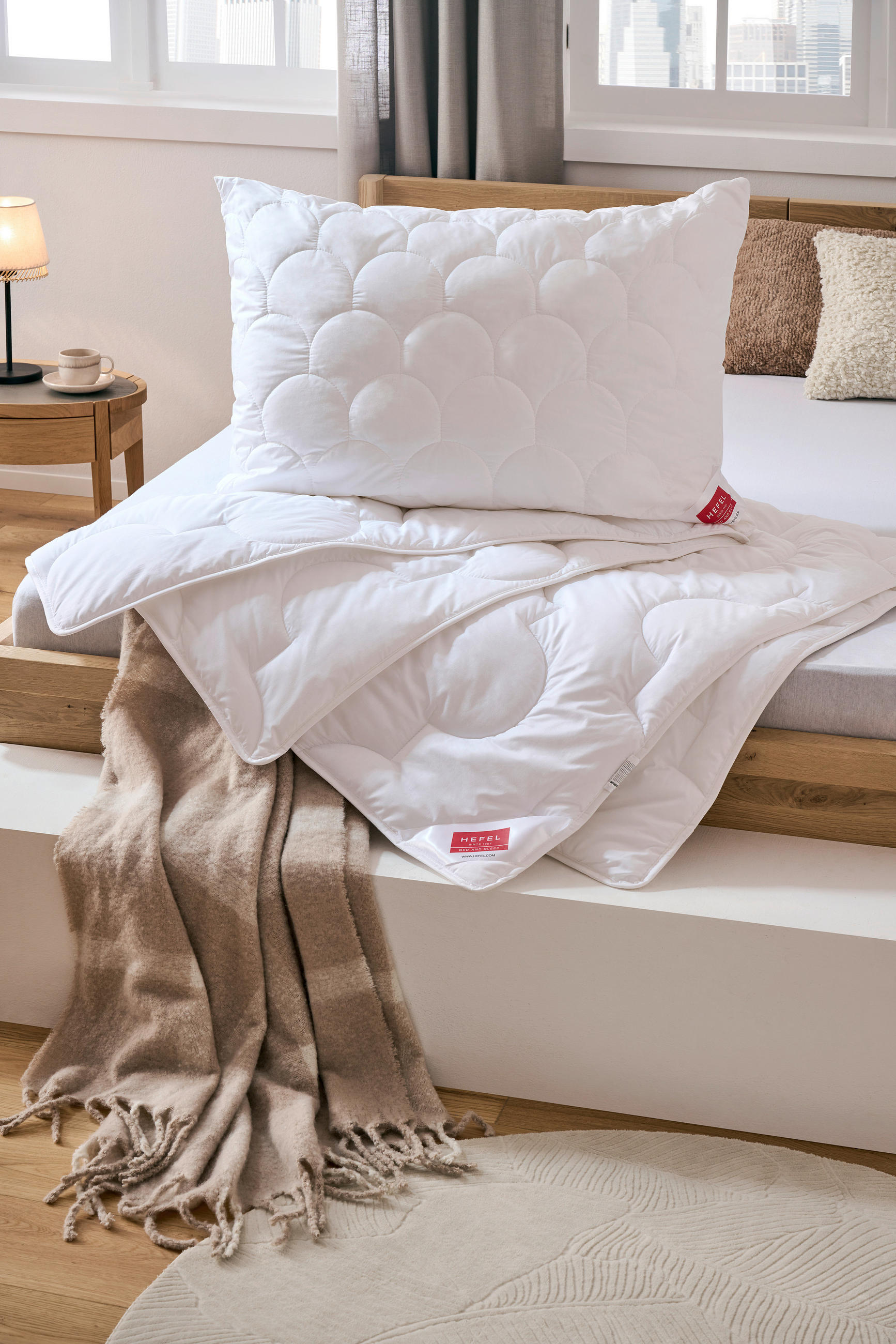 POSTEĽNÁ SADA, rúno, 70x90/140x200 cm - biela, Basics, textil (70x90/140x200cm) - Hefel Textil