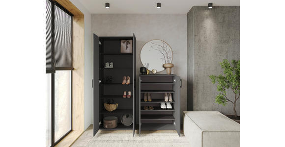 SCHUHSCHRANK  in 70/106/33,4 cm  - Anthrazit/Schwarz, KONVENTIONELL, Holzwerkstoff/Kunststoff (70/106/33,4cm) - Xora