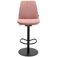 BARHOCKER in Metall, Textil Rosa  - Schwarz/Rosa, Design, Textil/Metall (59/115,5-126/39cm) - Johann Jakob