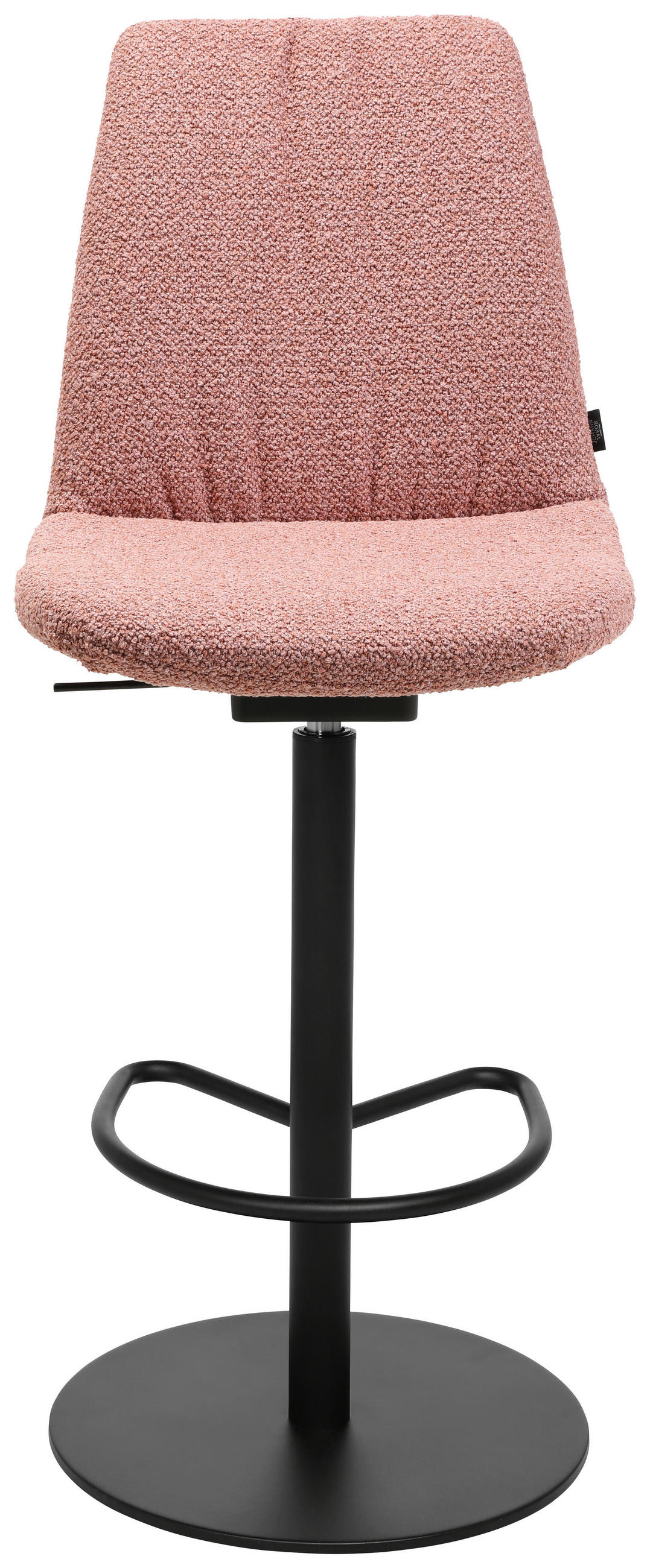 BARHOCKER Flachgewebe Rosa Stahl Sitzfläche 360° drehbar, Lederauswahl, Stoffauswahl - Schwarz/Rosa, Design, Textil/Metall (59/115,5-126/39cm) - Johann Jakob