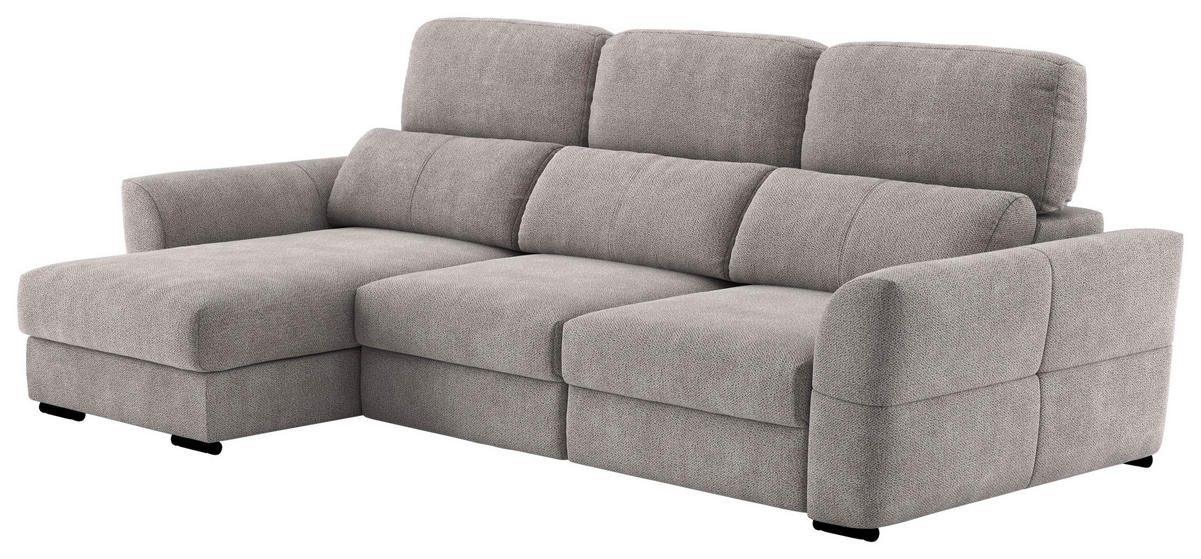 ECKSOFA in Mikrofaser Taupe  - Taupe, Konventionell, Textil (216/262cm) - MID.YOU