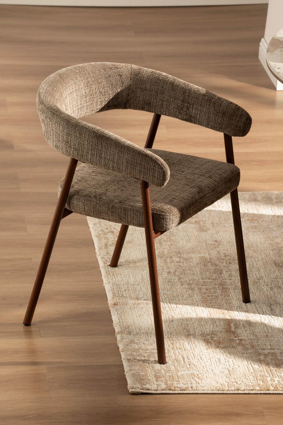 ARMLEHNSTUHL   Chenille  Braun, Walnussfarben  - Walnussfarben/Braun, MODERN, Holz/Textil (56/77/58cm) - Livetastic