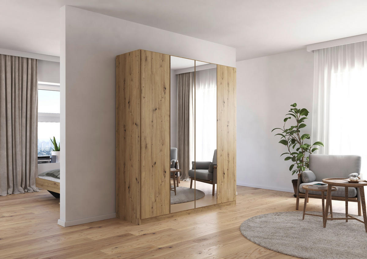 FALTTÜRENSCHRANK in Eiche Artisan  - Eiche Artisan, Holzwerkstoff (181/210/54cm) - Boxxx