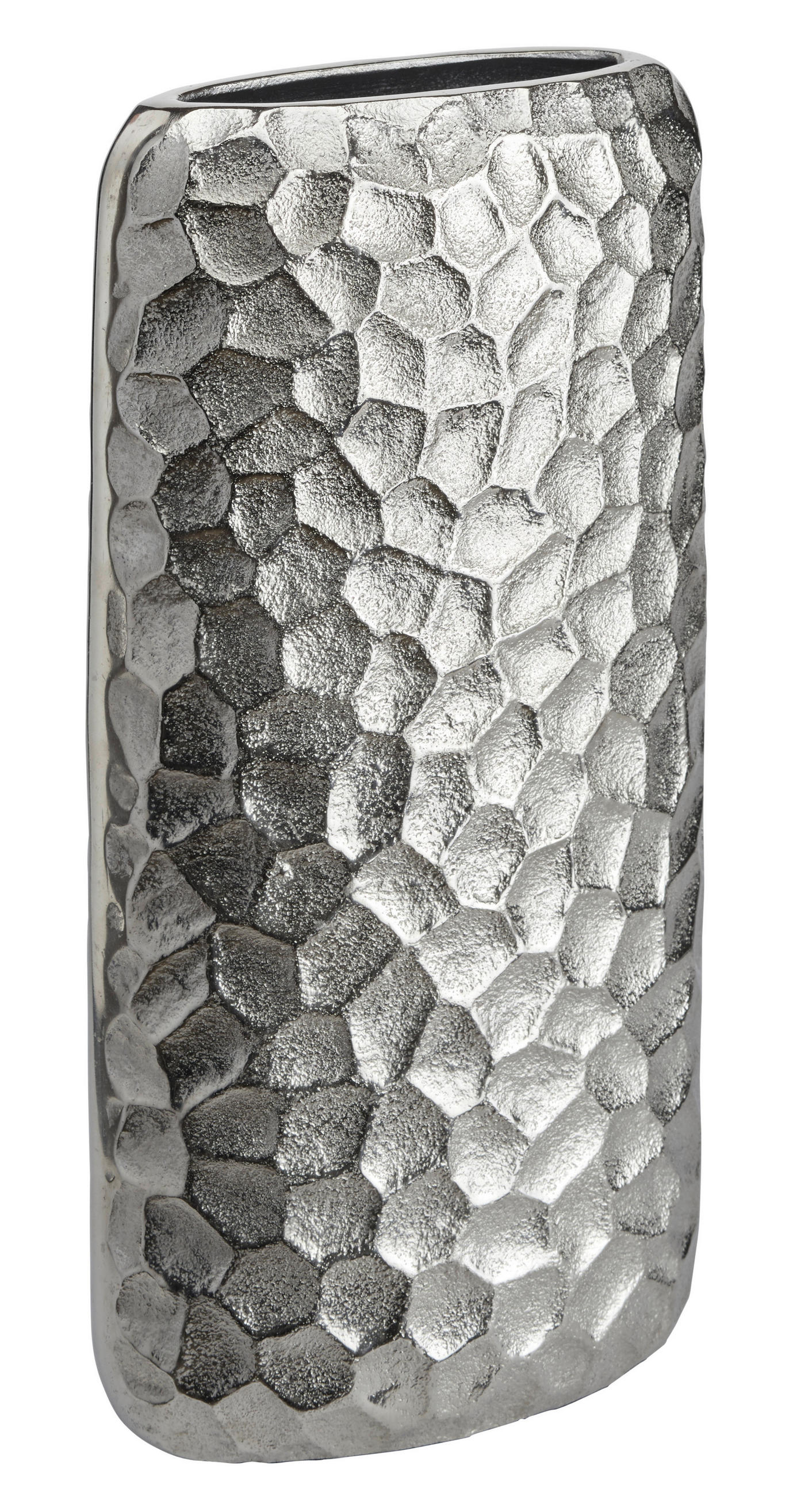 VÁZA 32 cm  - nikkelszínű, Design, fém (15,5/32/7cm) - Ambia Home