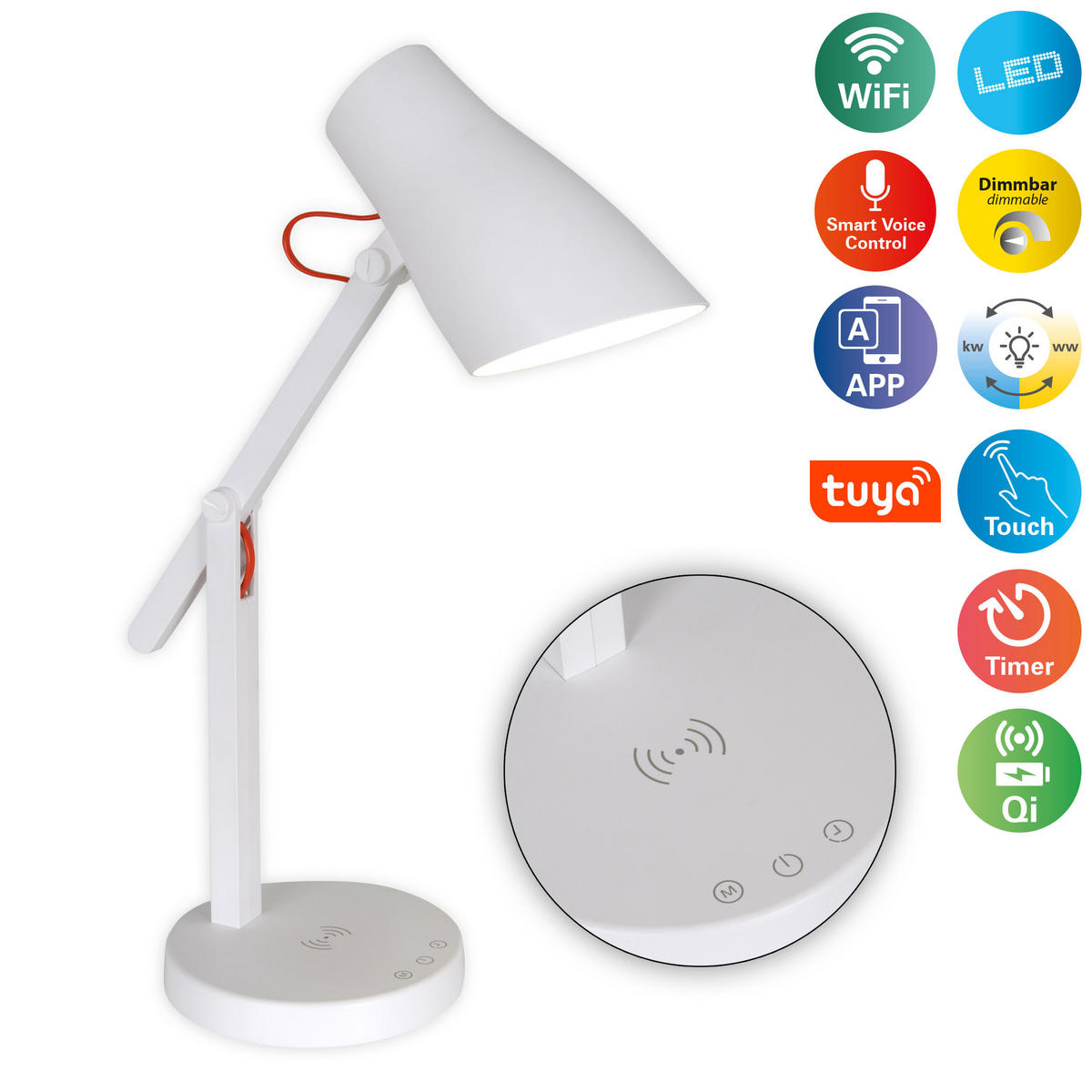 LED-TISCHLEUCHTE 15/35 cm   - Weiß, Design, Kunststoff/Metall (15/35cm) - Näve