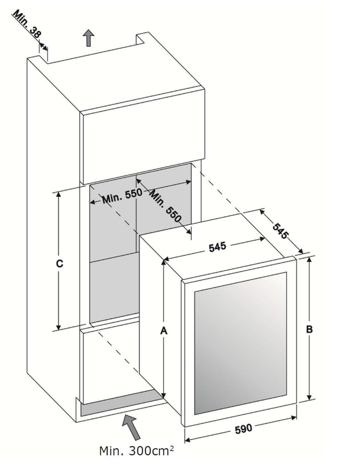 WEINKÜHLSCHRANK WK341212S  - Schwarz, Basics, Glas (59/59,5/60,8cm) - Amica