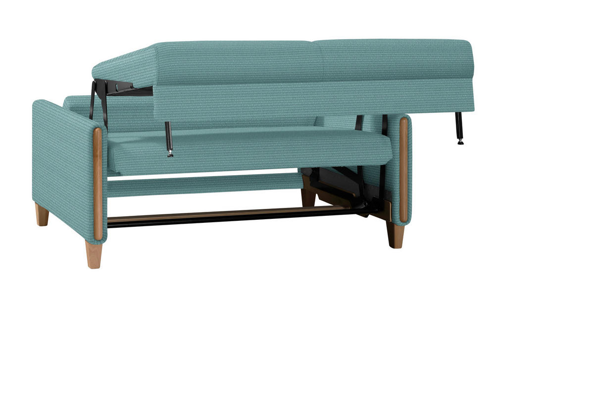SCHLAFSOFA in Cord Blau, Buchefarben  - Blau/Buchefarben, Design, Holz/Textil (174/88/104cm) - Niels Andersson
