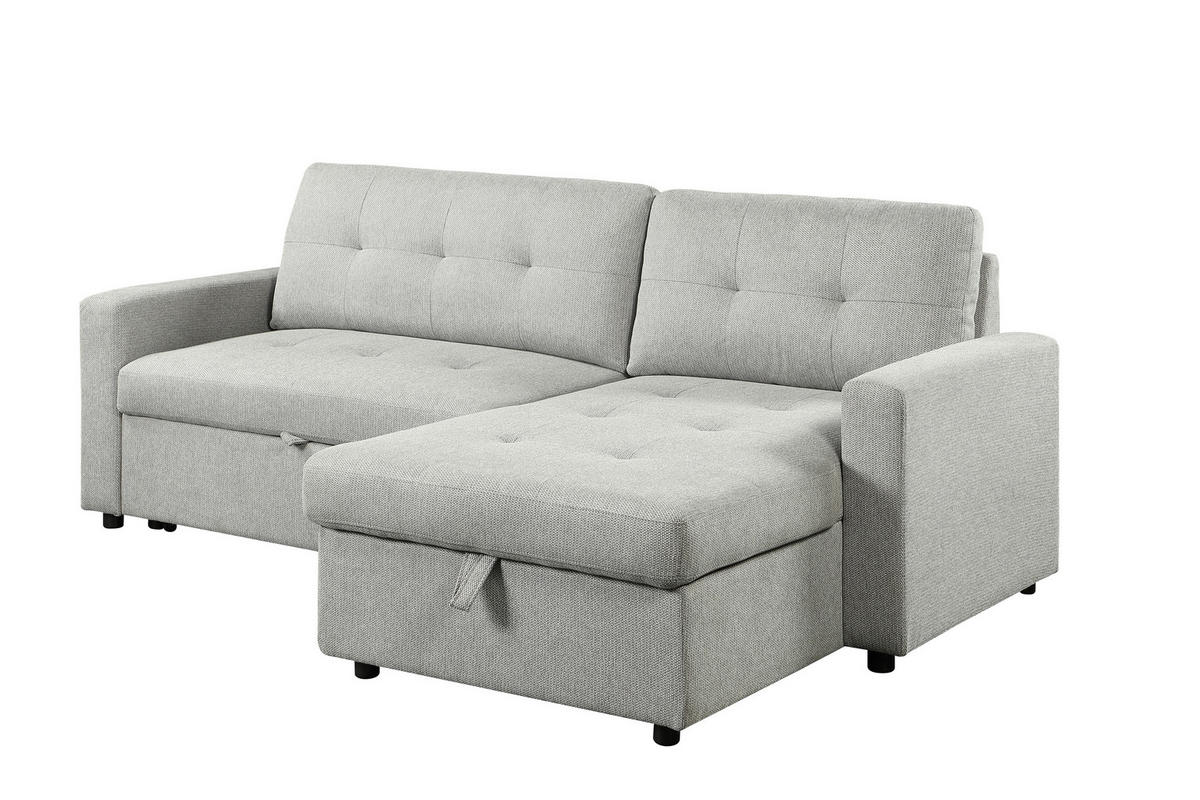 ECKSOFA LYN Hellgrau Leinenoptik  - Hellgrau/Schwarz, Design, Kunststoff/Textil (218/91/85cm) - MID.YOU