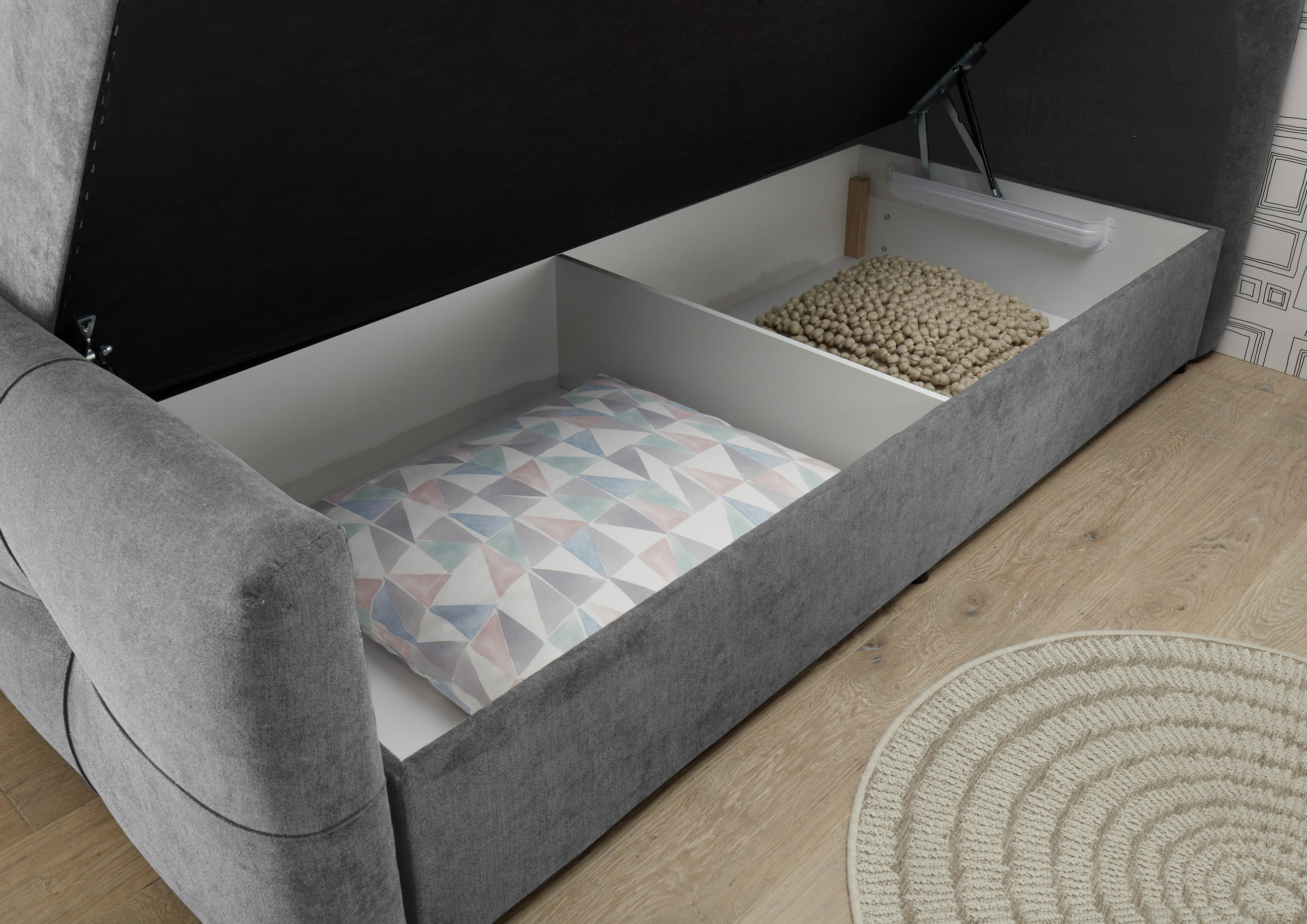 BOXBETT 180/200 cm  in Dunkelgrau  - Dunkelgrau, MODERN, Kunststoff/Textil (180/200cm) - MID.YOU