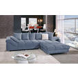ECKSOFA Blau, Grau Webstoff  - Blau/Grau, Design, Textil/Metall (332/227cm) - Carryhome