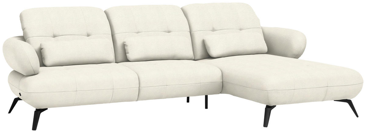 ECKSOFA Flachgewebe Naturfarben  - Schwarz/Naturfarben, Design, Textil/Metall (282/189cm) - Novel
