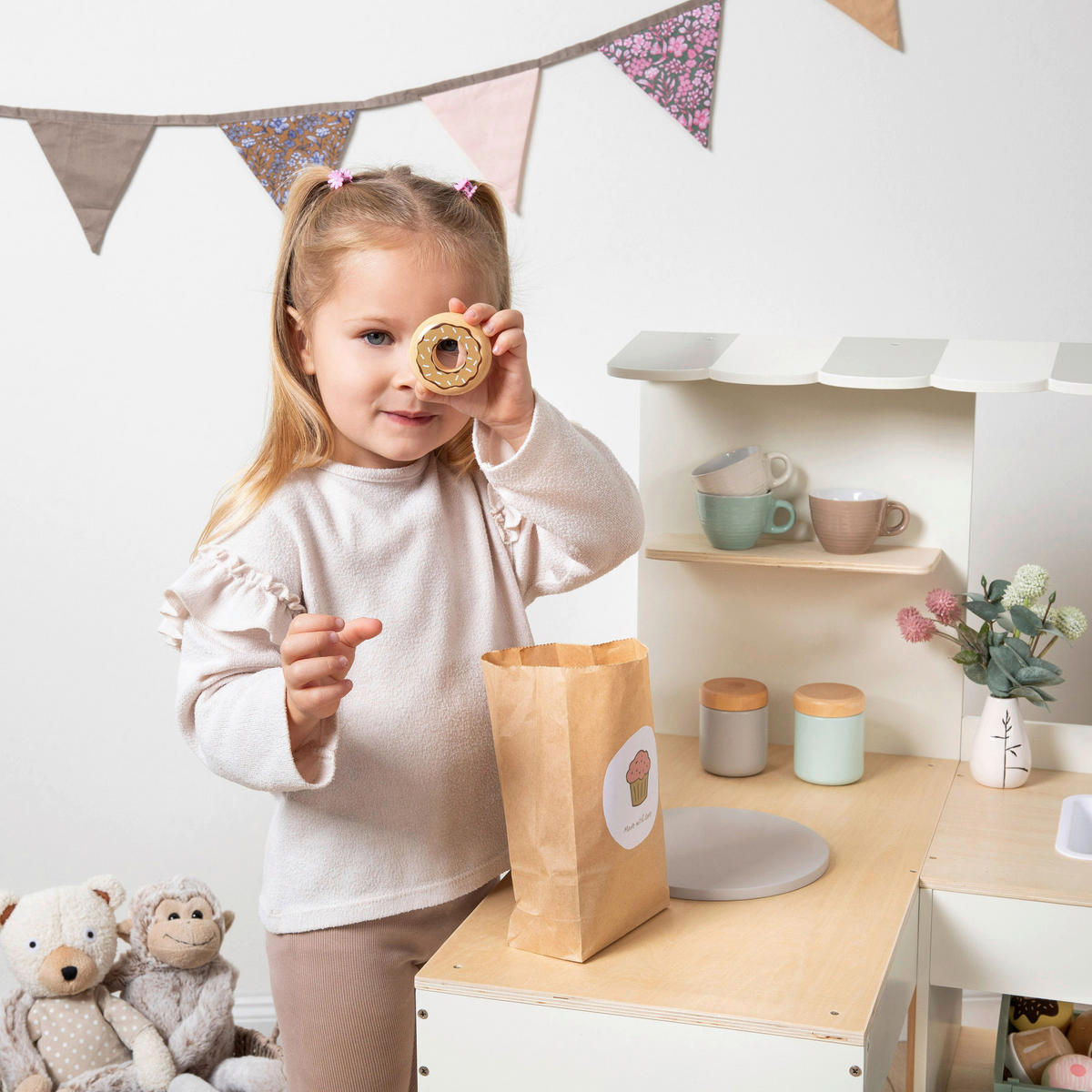 KINDERKÜCHE - Naturfarben/Weiß, Basics, Holz (100/59/87cm) - MUSTERKIND