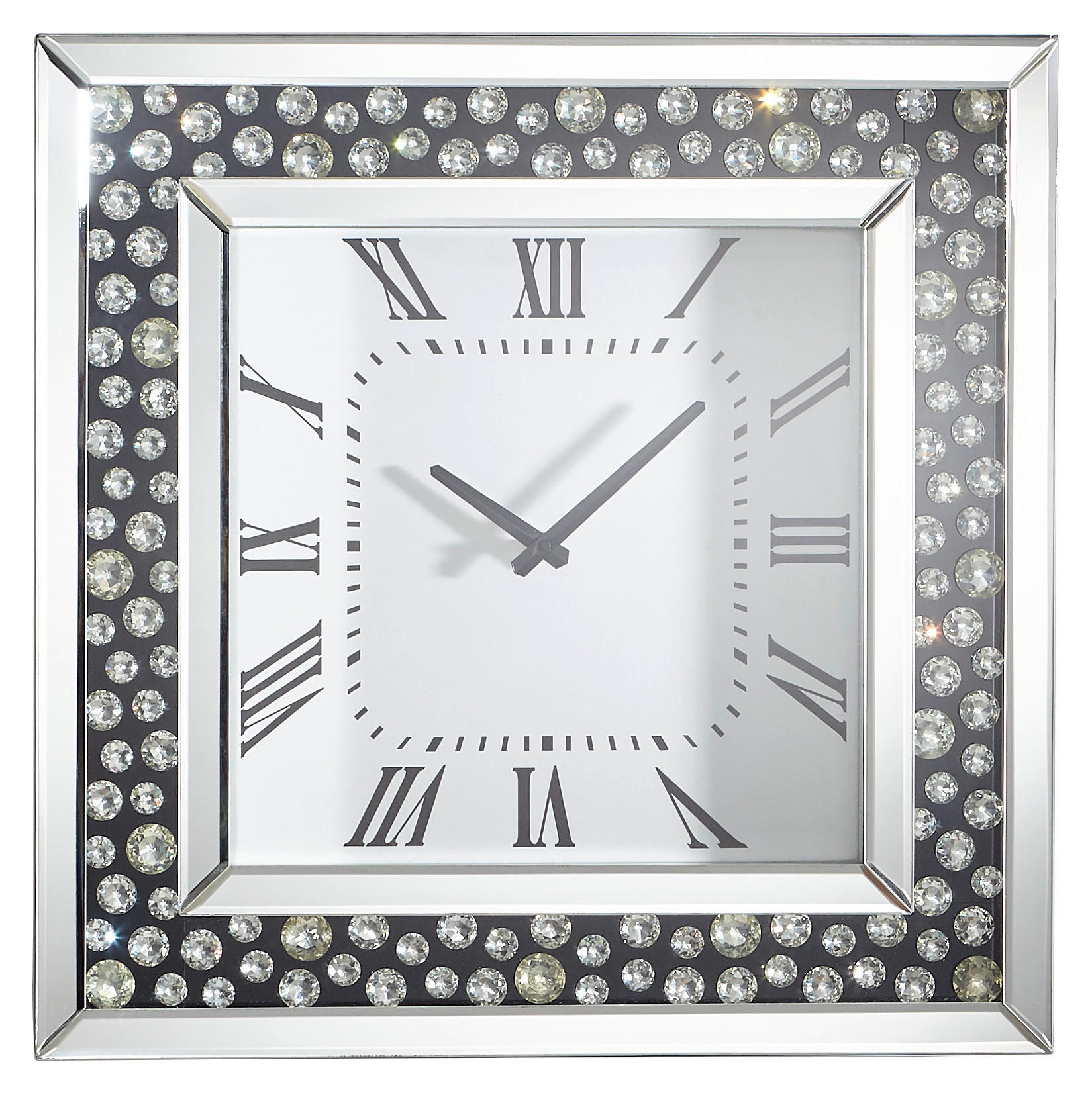 ZIDNI SAT 50/5/50 cm - srebrne boje/crna, Design, staklo/drvni materijal (50/5/50cm) - Xora