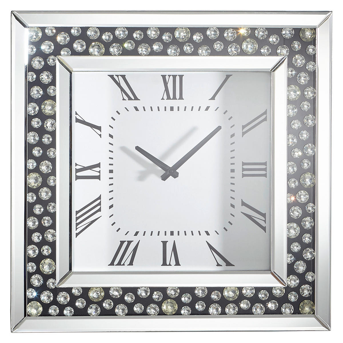ZIDNI SAT   50/5/50 cm       - srebrne boje/crna, Design, staklo/drvni materijal (50/5/50cm) - Xora