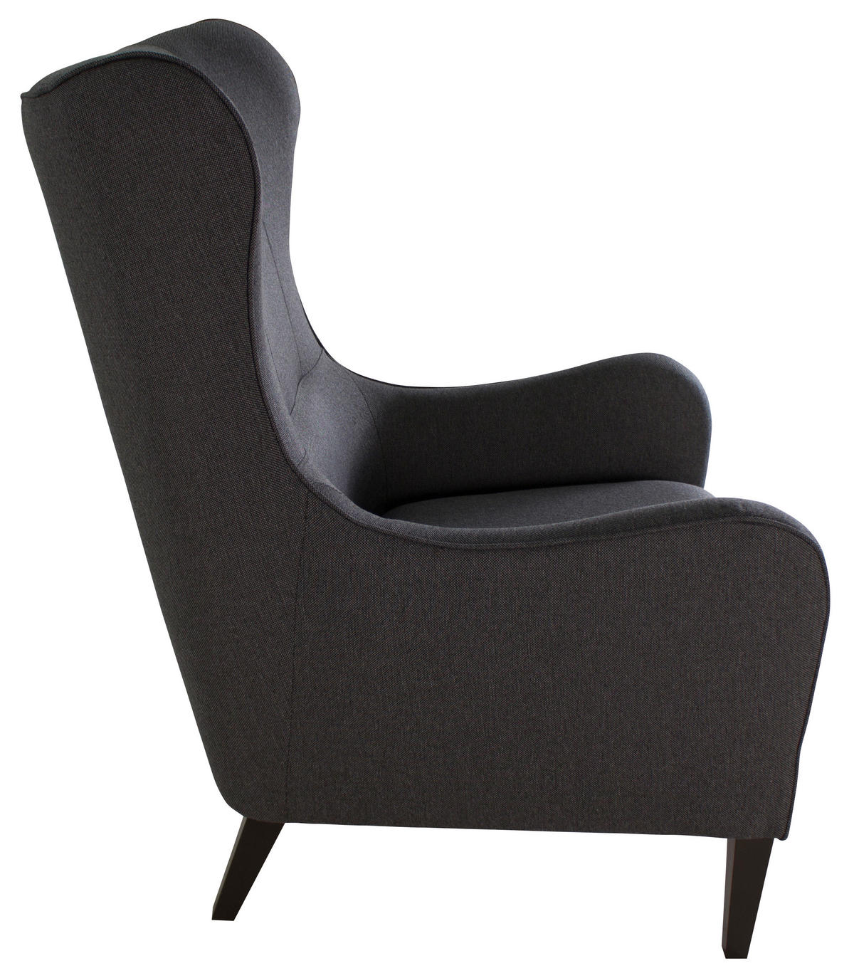 FOTELJ Z OPORO ZA GLAVO,  antracit tekstil - barve wenge/antracit, Design, tekstil/les (73/110/96cm) - Cantus