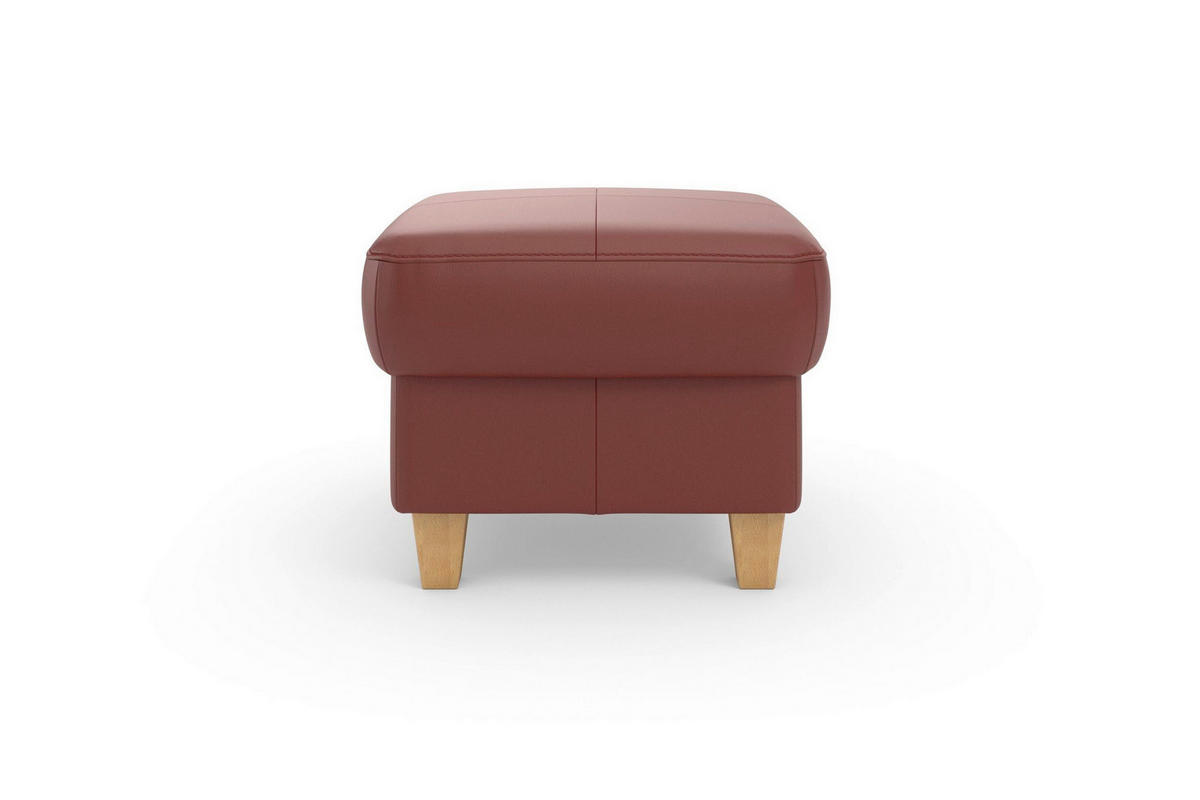 TABURETKA, koža, 58/48/58 cm - červenohnedá/farba duba, Basics, koža/drevo (58/48/58cm) - Sit & More