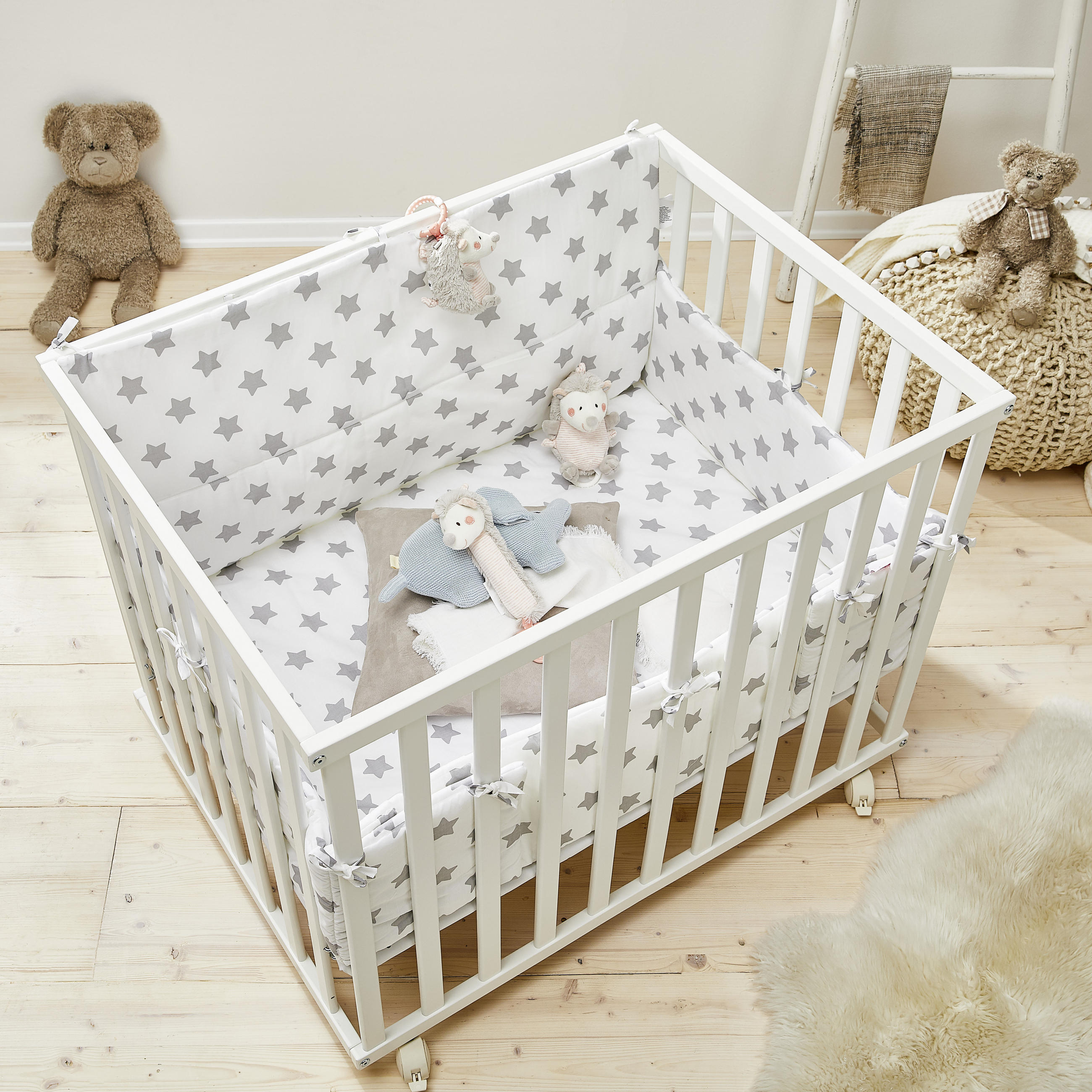 OBLAZINJENJE ZA STAJICO - siva/bela, Basics, tekstil (100/75cm) - My Baby Lou
