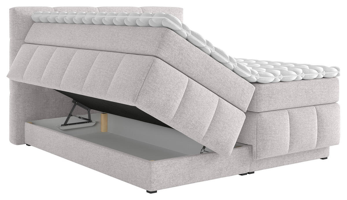 BOXSPRINGBETT 180/200 cm  in Beige  - Beige/Schwarz, Konventionell, Kunststoff/Textil (180/200cm) - Carryhome