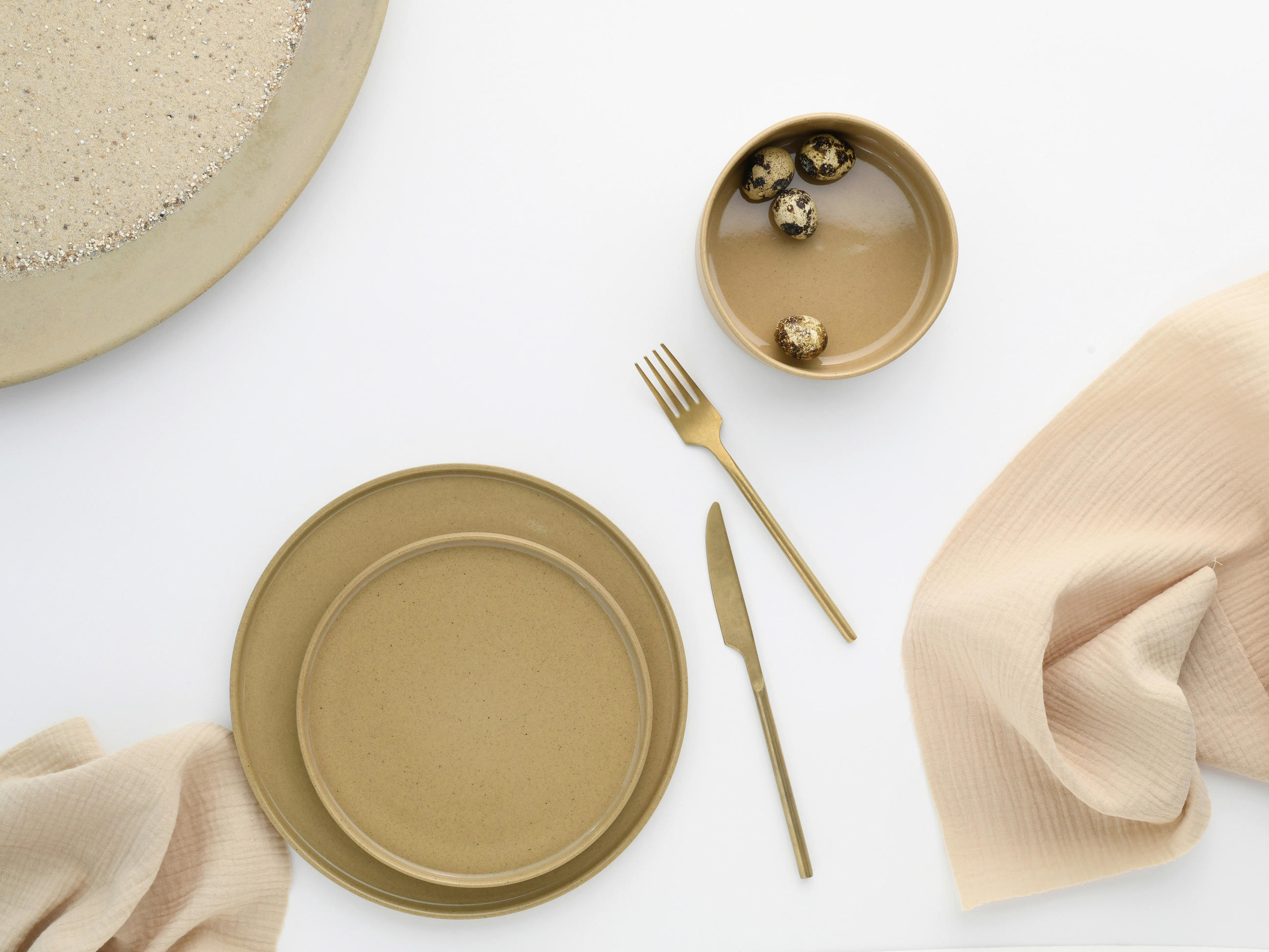 SPEISETELLERSET Hellbraun Futuro  - Hellbraun, Basics, Keramik (26/26/2cm) - Creatable