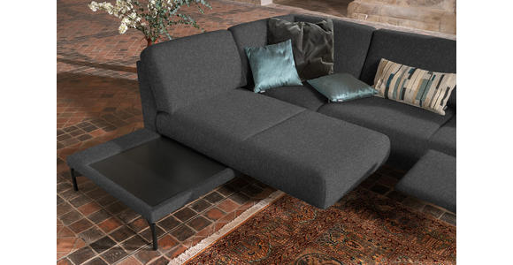 ECKSOFA in Flachgewebe Grau  - Anthrazit/Grau, Design, Textil/Metall (230/254cm) - Ambiente