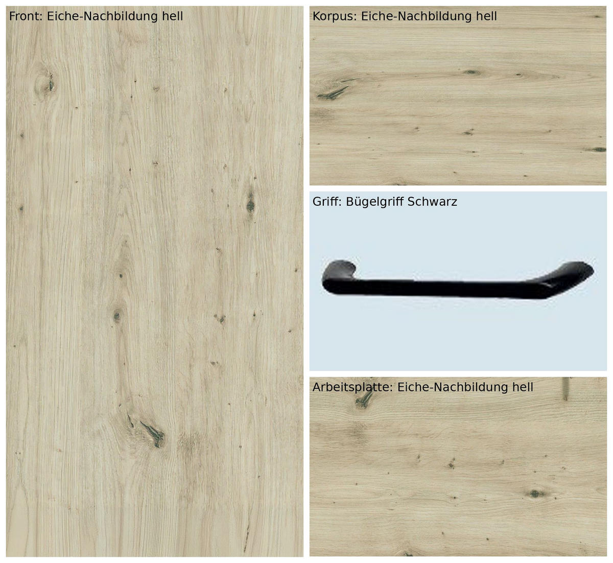 KÜCHENINSEL 123,4/91,8/96,6 cm  in Eichefarben  - Eichefarben/Schwarz, Basics, Holzwerkstoff/Metall (123,4/91,8/96,6cm) - Impuls