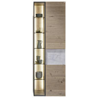 VITRINE Weiss, Eichefarben  64/194/42,6 cm  - Weiss/Eichefarben, Natur, Glas/Holz (64/194/42,6cm) - Voglauer