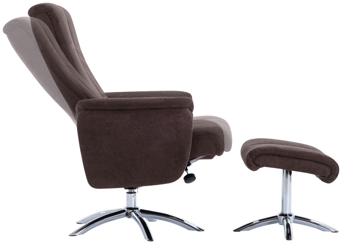 RELAXSESSELSET Chenille    - Chromfarben/Braun, KONVENTIONELL, Textil/Metall (80/113/84cm) - MID.YOU