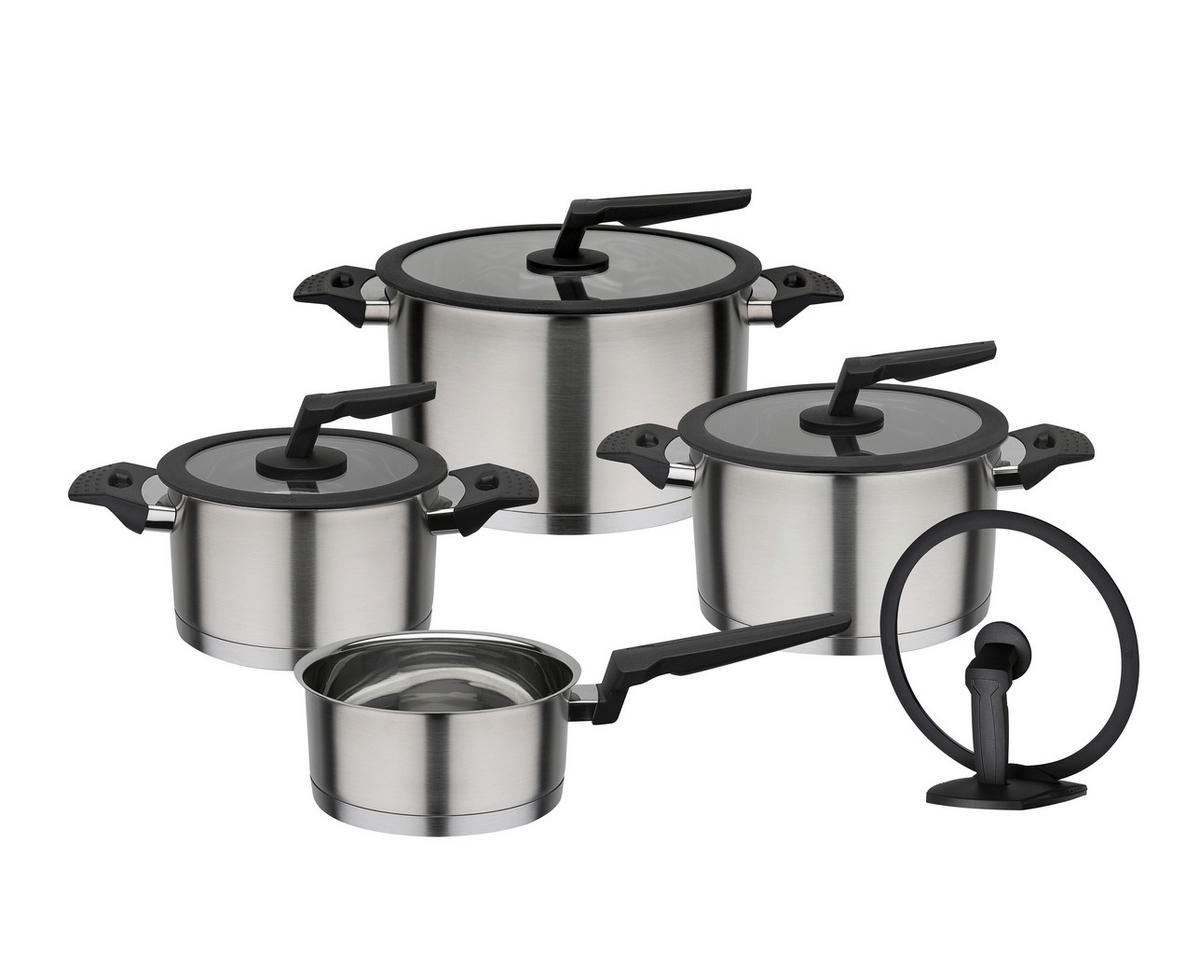 KOCHTOPFSET APART 4-teilig  - Klar/Edelstahlfarben, Basics, Glas/Metall - GSW