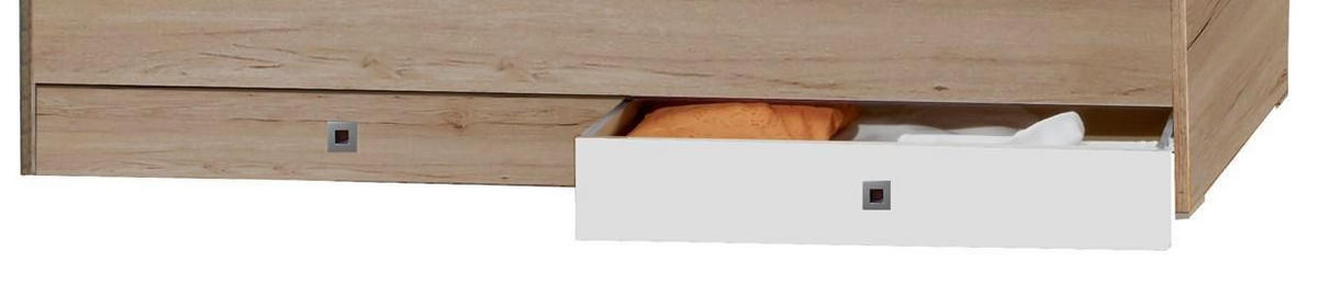 BETTKASTEN 100/16/60 cm Weiß, Eichefarben  - Eichefarben/Weiß, Design, Holzwerkstoff/Kunststoff (100/16/60cm) - MID.YOU