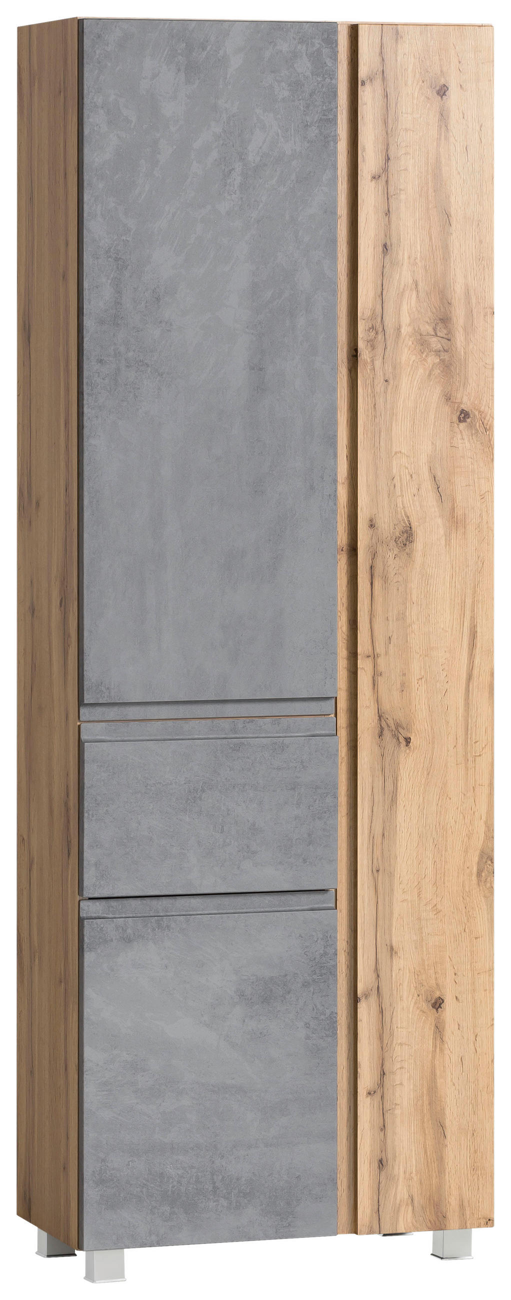 HOCHSCHRANK 65/180/35 cm  - Eiche Wotan/Hellgrau, Modern, Holzwerkstoff (65/180/35cm) - Held