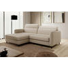 ECKSOFA in Velours Creme  165/228 cm  - Creme/Schwarz, Design, Textil/Metall (165/228cm) - MID.YOU