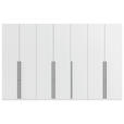DREHTÜRENSCHRANK 350/223/61 cm,  in Weiß, 7-türig  - Schwarz/Weiß, Basics, Holzwerkstoff/Metall (350/223/61cm) - Novel