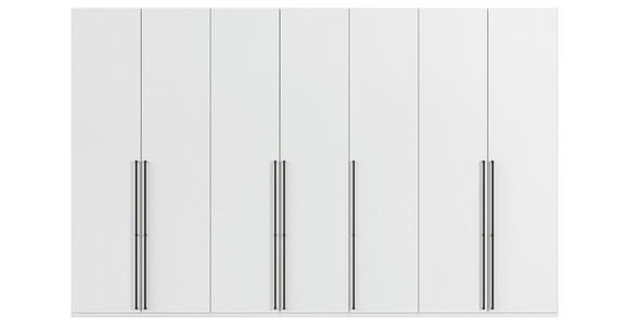 DREHTÜRENSCHRANK 350/223/61 cm,  in Weiß, 7-türig  - Schwarz/Weiß, Basics, Holzwerkstoff/Metall (350/223/61cm) - Novel