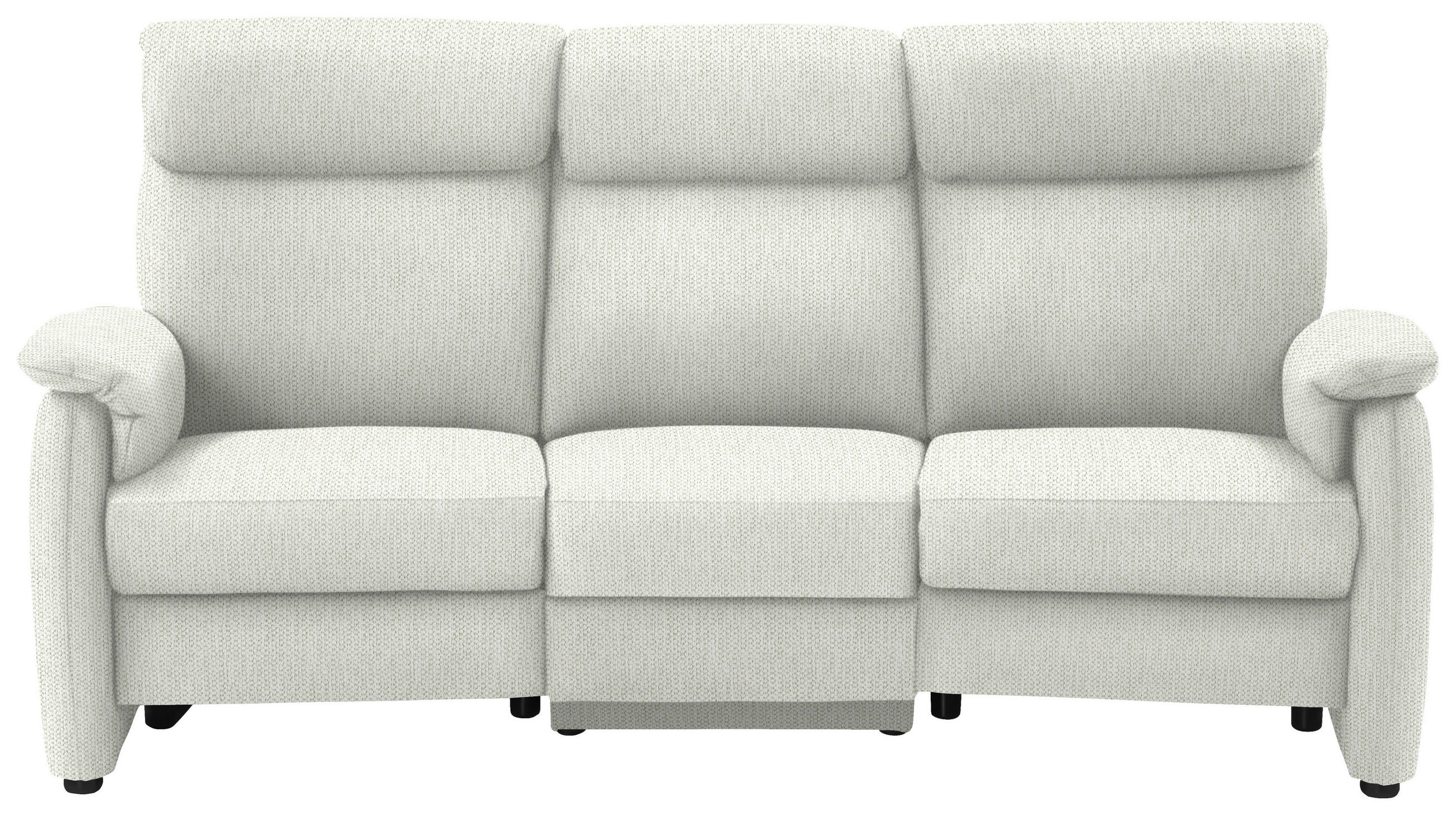 TRAPEZSOFA in Flachgewebe Weiß  - Schwarz/Weiß, KONVENTIONELL, Textil/Metall (219/107/97cm) - Pure Home Comfort