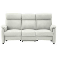 TRAPEZSOFA in Flachgewebe Weiss  - Weiss/Schwarz, Konventionell, Textil/Metall (219/107/97cm) - Pure Home Comfort