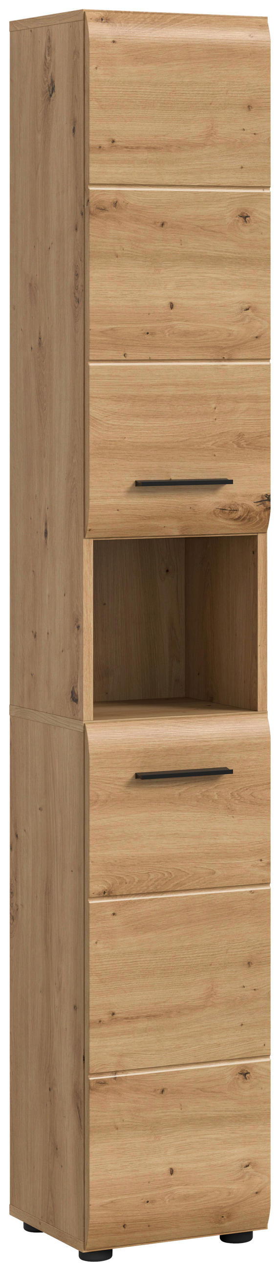 HOCHSCHRANK 30/185/30 cm  - Schwarz/Eiche Artisan, Basics, Holzwerkstoff/Kunststoff (30/185/30cm) - MID.YOU