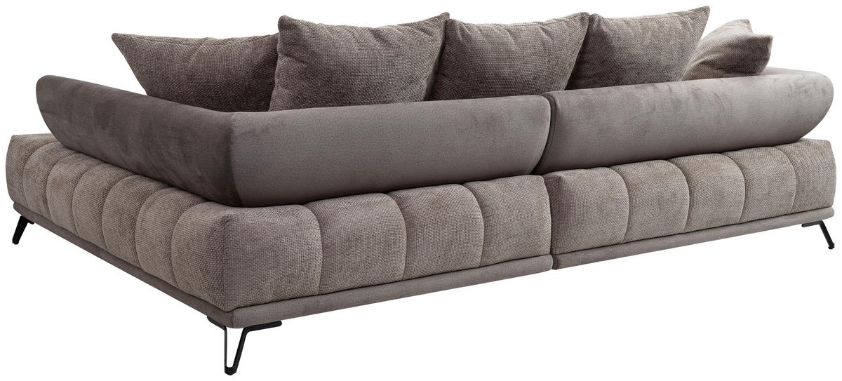 ECKSOFA Chenille Taupe  - Taupe/Schwarz, Modern, Textil/Metall (262/184cm) - MID.YOU