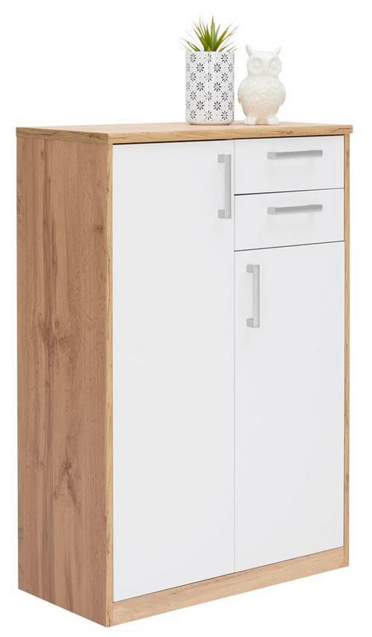 COMODĂ 72/110/36 cm  - argintiu/alb, Konventionell, plastic/material pe bază de lemn (72/110/36cm) - Xora