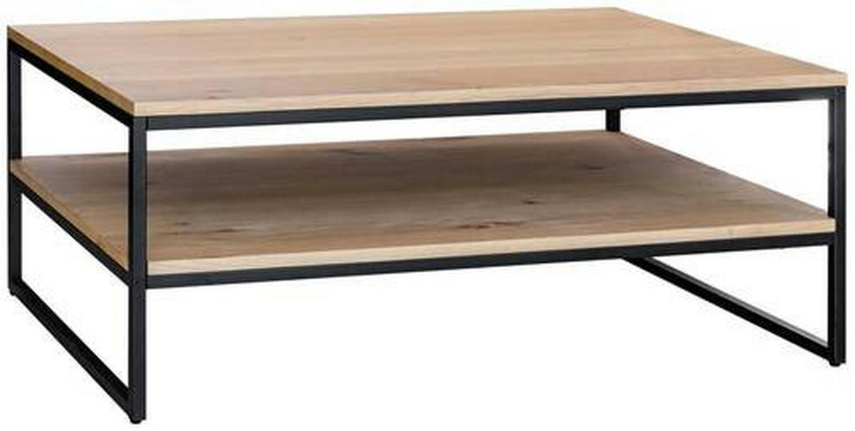 COUCHTISCH Eiche furniert rechteckig Schwarz, Eichefarben  - Eichefarben/Schwarz, Design, Holz/Holzwerkstoff (110/45/70cm) - MID.YOU