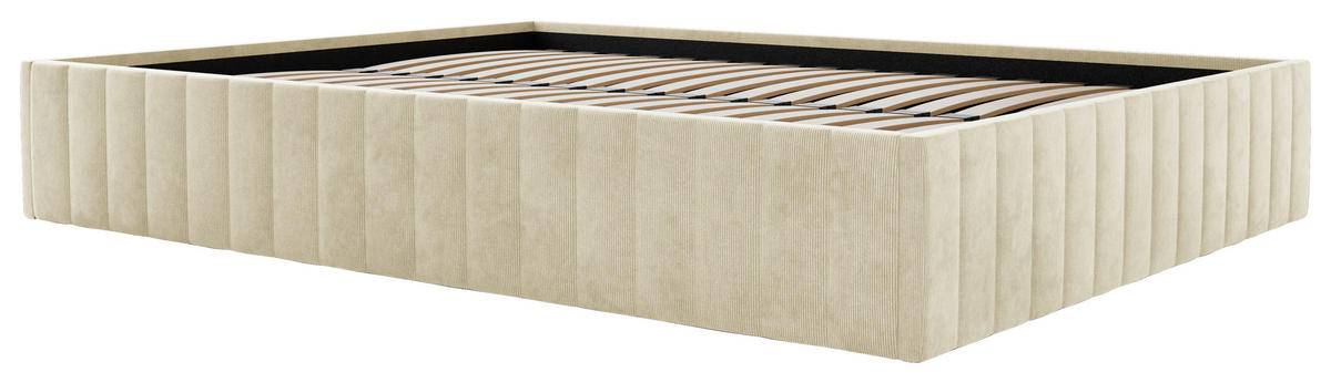 POLSTERBETT Lattenrost, Bettkasten 180/200 cm  in Beige  - Beige/Schwarz, Design, Holz/Textil (180/200cm) - Boxxx