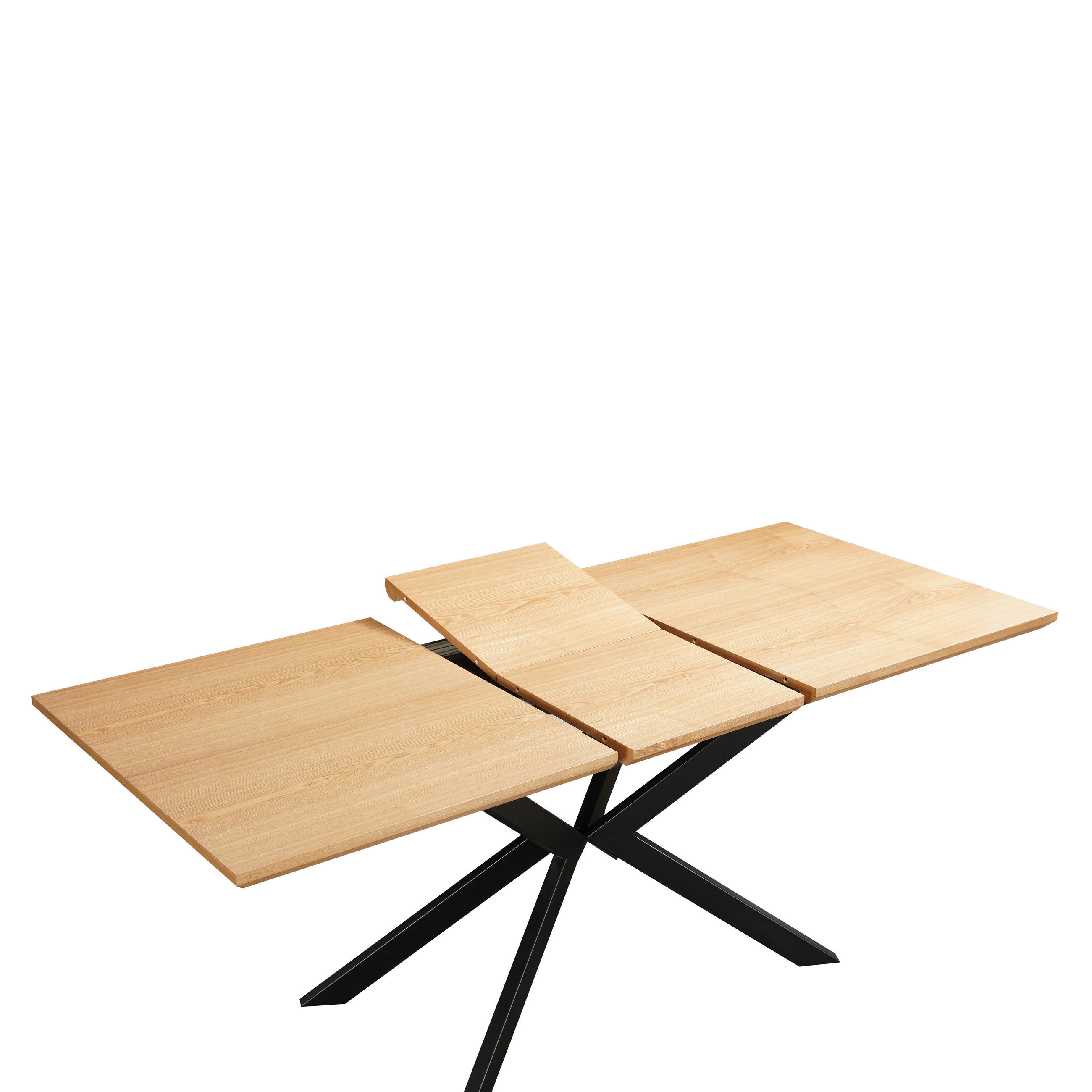 ESSTISCH in Metall, Holzwerkstoff 140/80/76 cm  - Schwarz/Naturfarben, MODERN, Holzwerkstoff/Metall (140/80/76cm) - MID.YOU