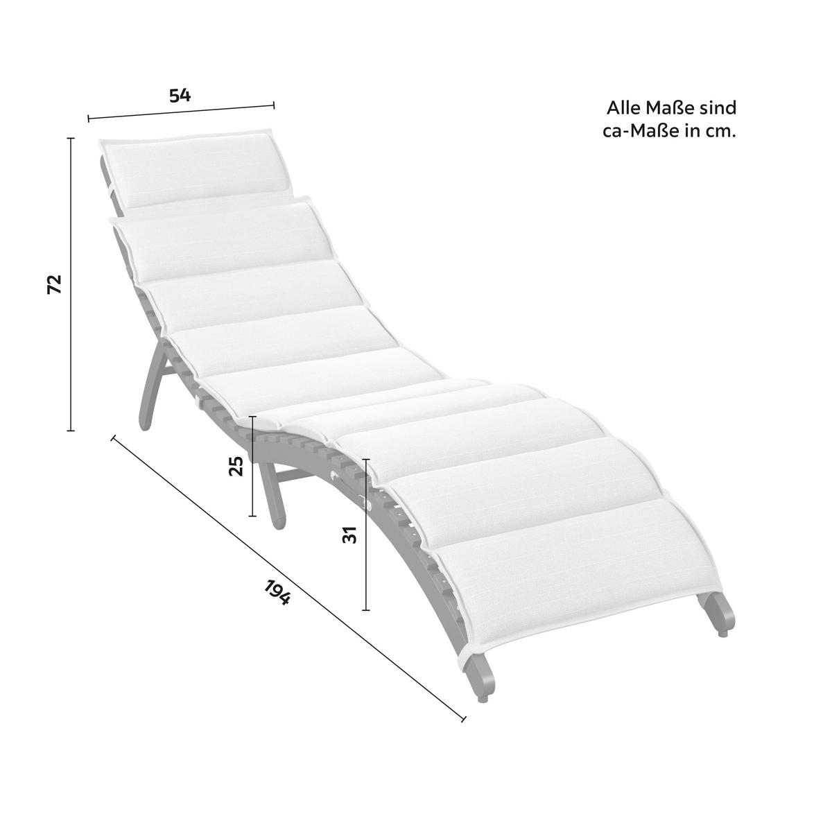 BAŠTENSKA LEŽALJKA  siva, tamnosiva   - tamnosiva/siva, Moderno, metal/tekstil (180/54/70cm) - Bessagi Garden