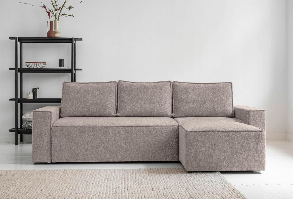 KUTNA GARNITURA tekstil  siva, bijela   - bijela/siva, Design, tekstil/plastika (250/156cm) - MID.YOU