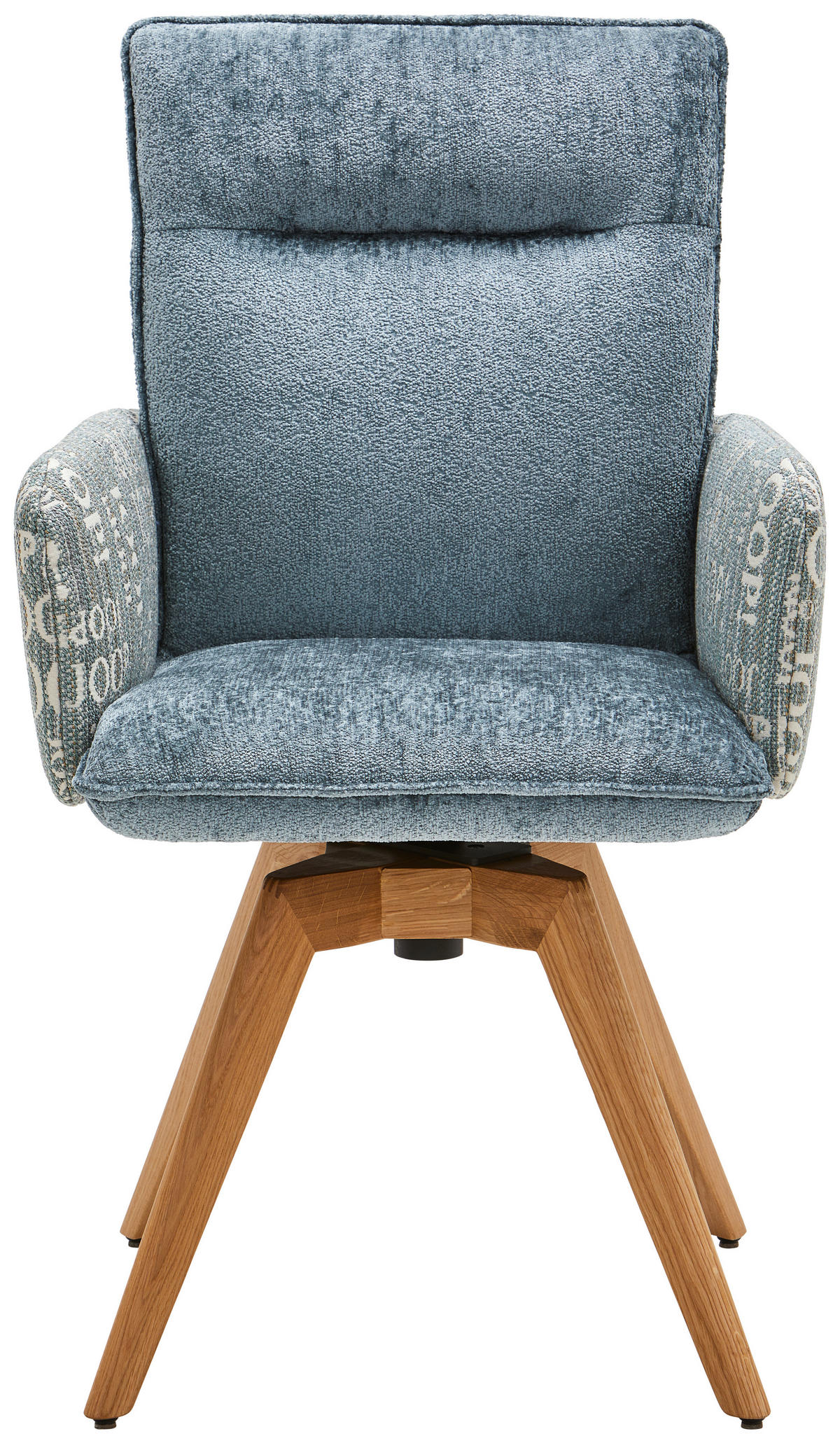 ARMLEHNSTUHL in Holz, Textil Eichefarben, Graublau  - Graublau/Eichefarben, Design, Holz/Textil (59/91/64cm) - Joop!
