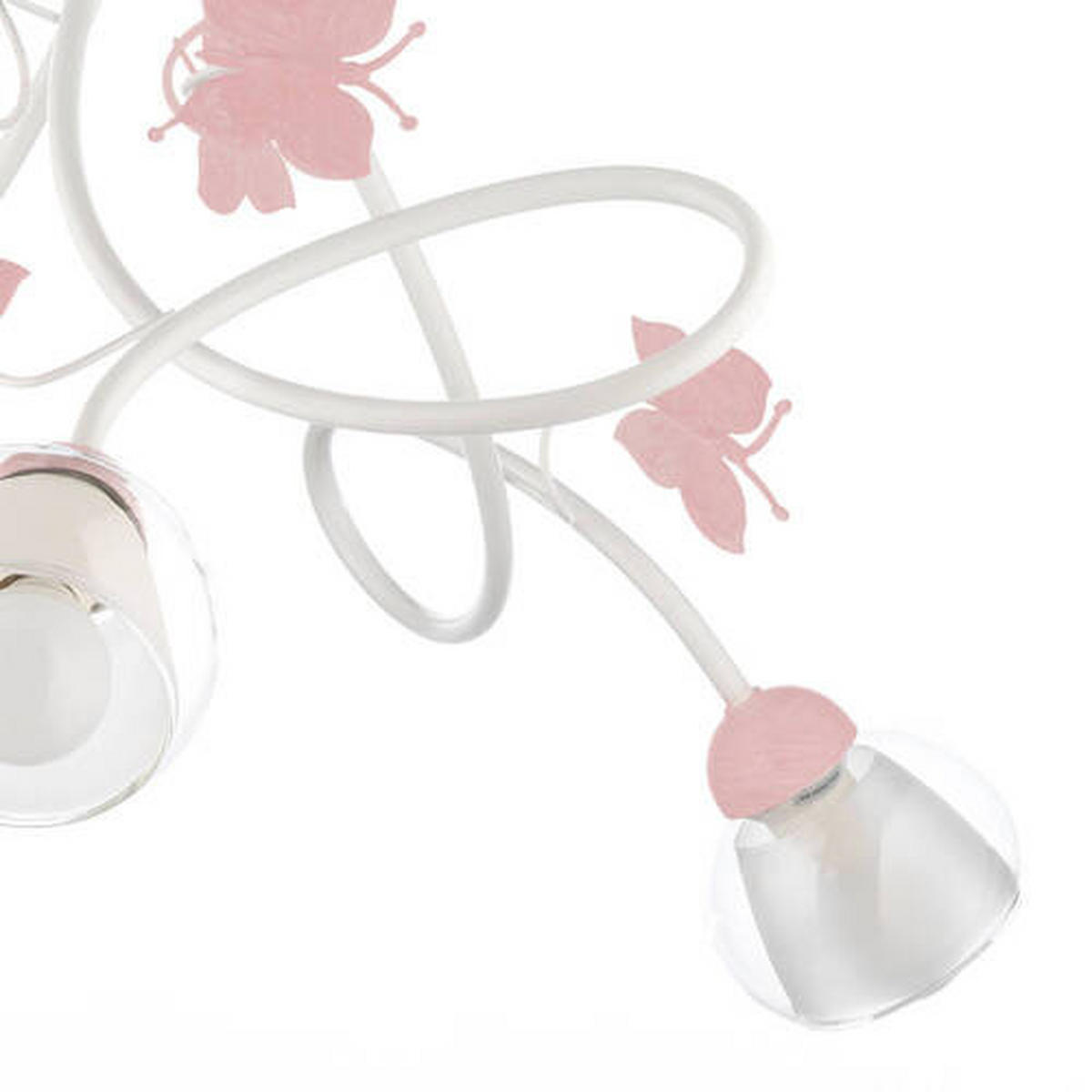 KINDERHÄNGELEUCHTE 65/80 cm   - Pink/Weiß, Basics, Glas/Metall (65/80cm)